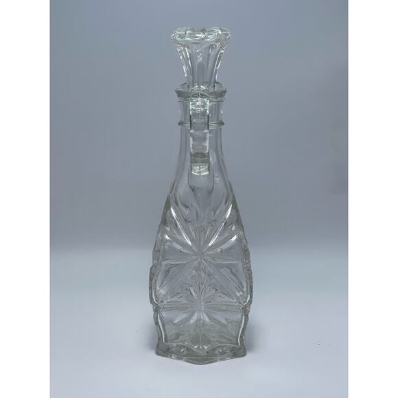 Anchor Hocking Early American Prescut Glass Clear Cruet with Stopper lid Elegant - Picture 3 of 7